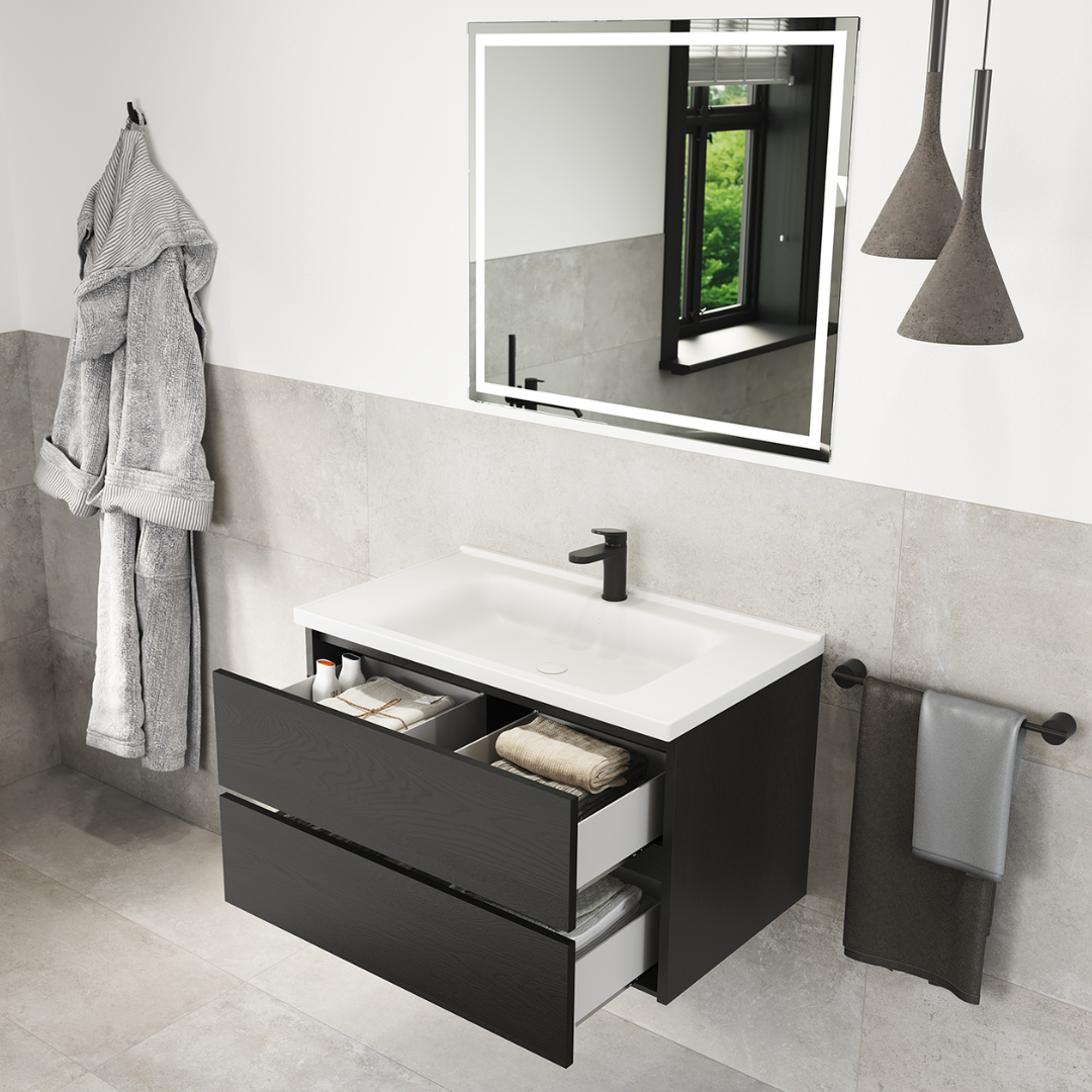 Monaco Wastafelmeubel 80 cm - Zwart