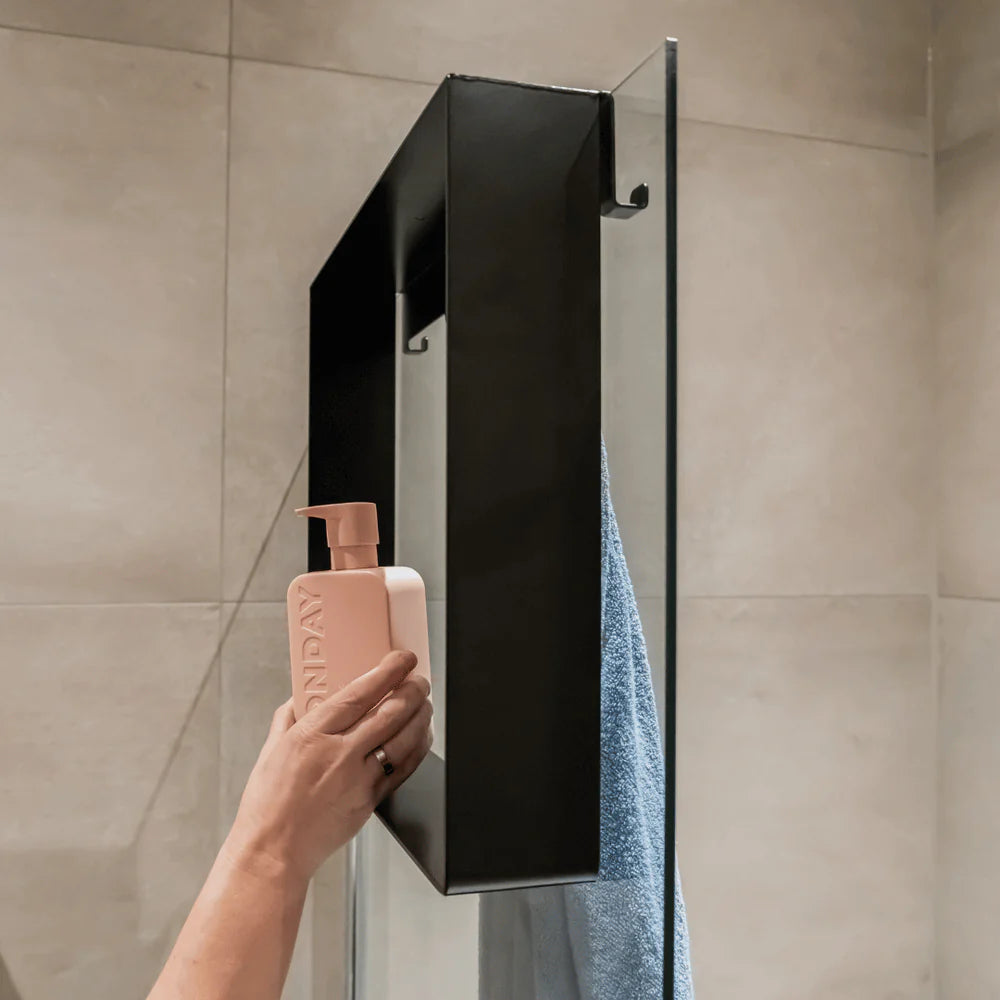 RVS Hangend Doucherek Zwart - Voor Douchewand