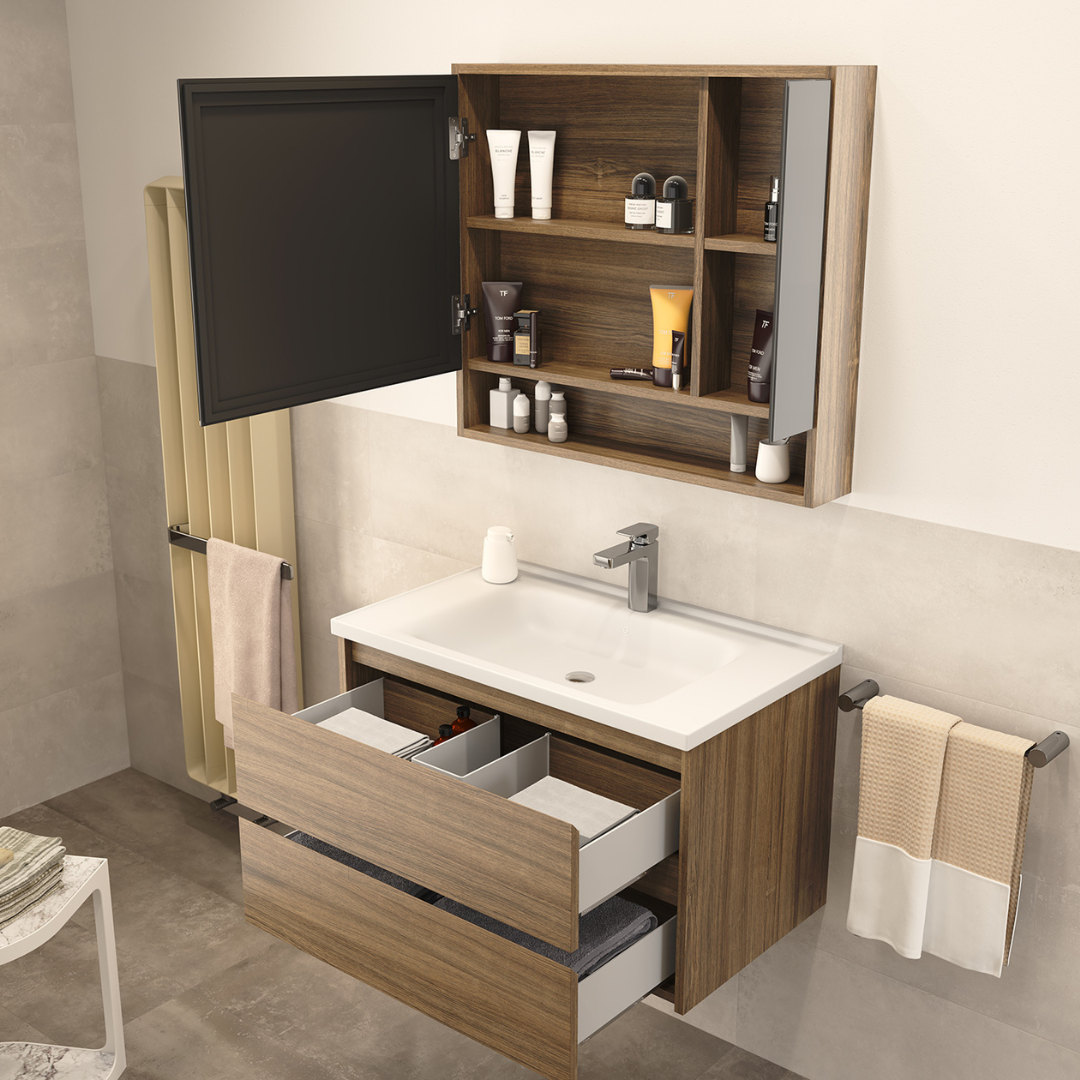 Down Town Wastafelmeubel 80 cm - Eiken