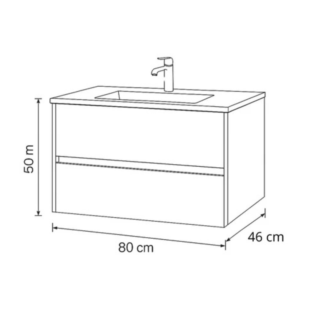 Monaco Wastafelmeubel 80 cm - Zwart