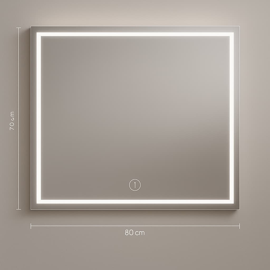 Spiegel met LED verlichting Rechthoek - 80 x 70 cm