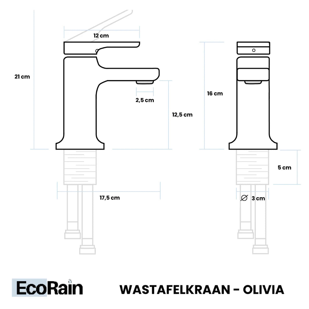 Wastafelkraan Olivia - Gun Metal