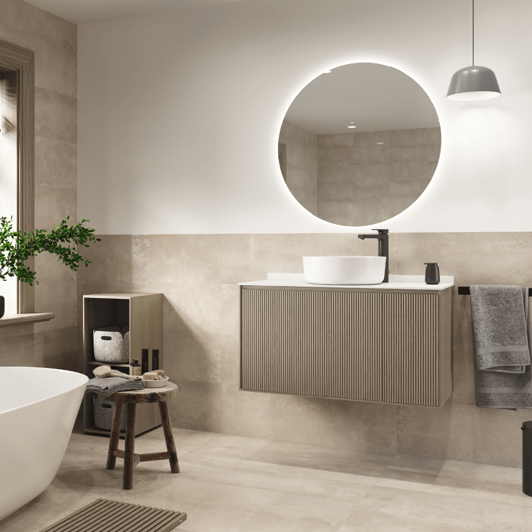 Soho Wastafelmeubel 80 cm - Gegroefd Eiken