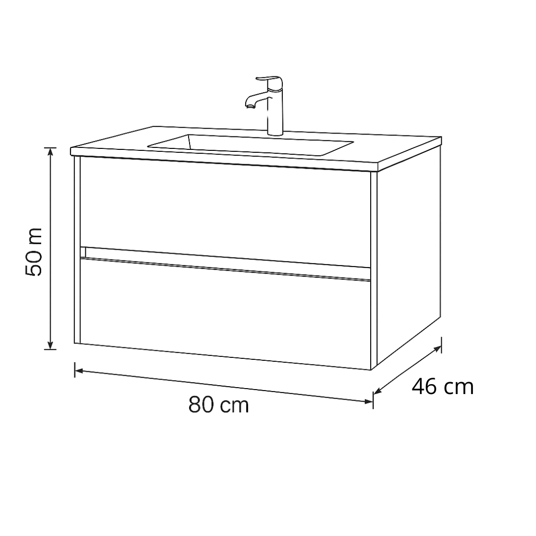 Jive Wastafelmeubel 80 cm - Wit
