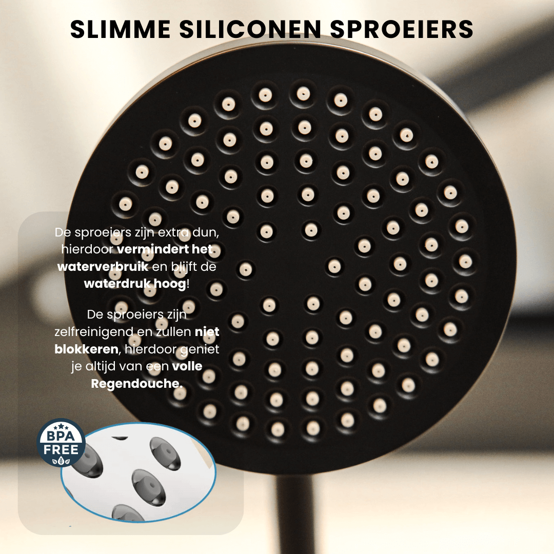 Regendouchekop Josh 15 cm - Zwart