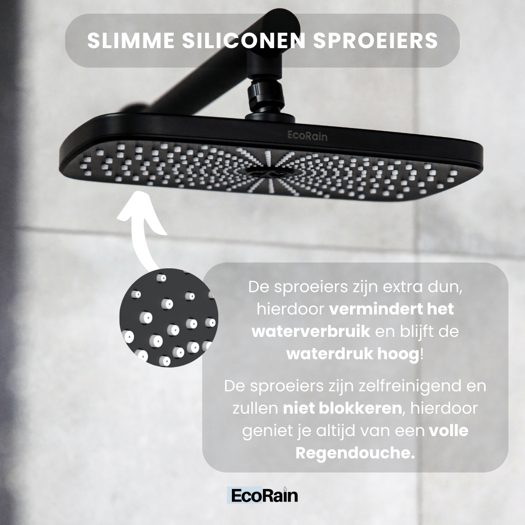 Regendouche Melvin XL 30 cm met Douchearm - Zwart