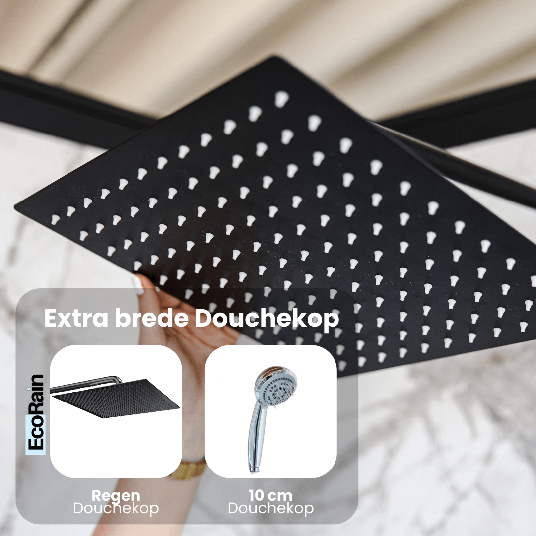 Ronde RVS Regendouchekop Tyler 40 cm - Zwart