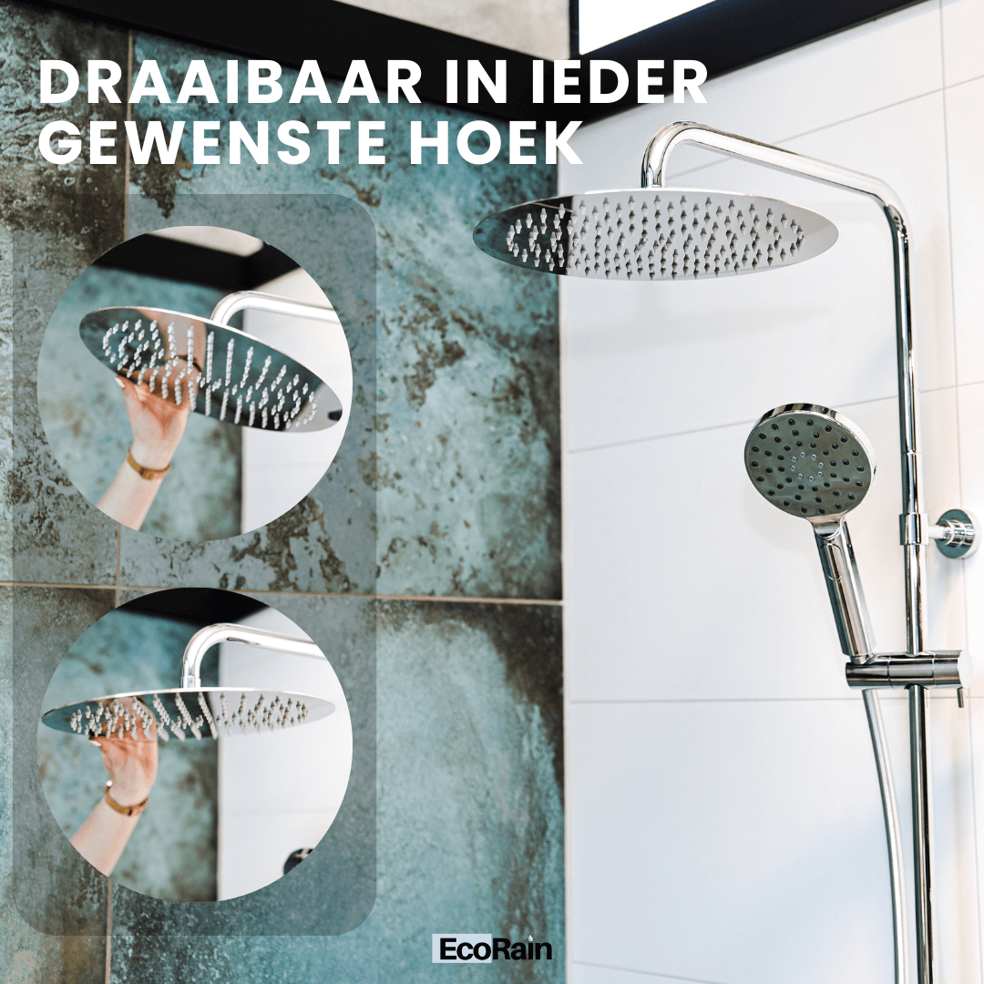 Ronde Hoofddouche met douchearm Tyler 30 cm - Chroom