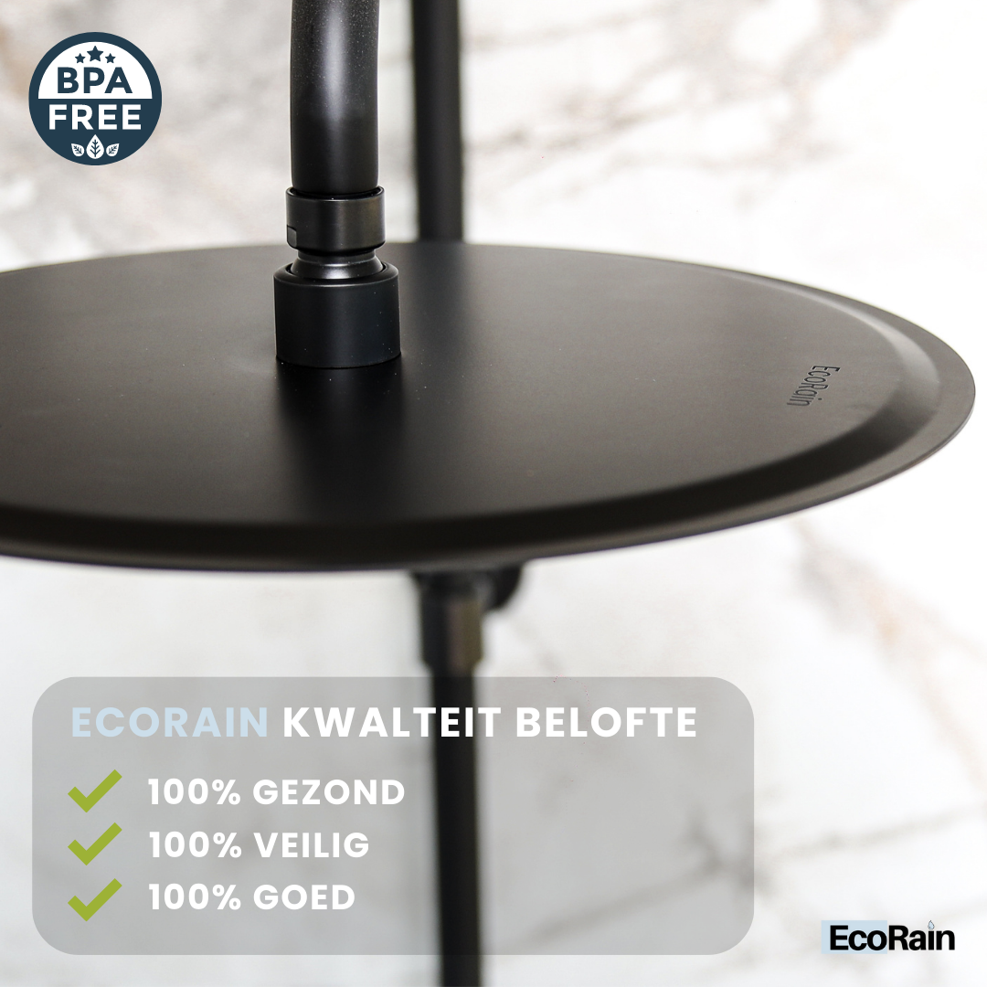 Ronde Hoofddouche met douchearm Tyler 20 cm - Zwart