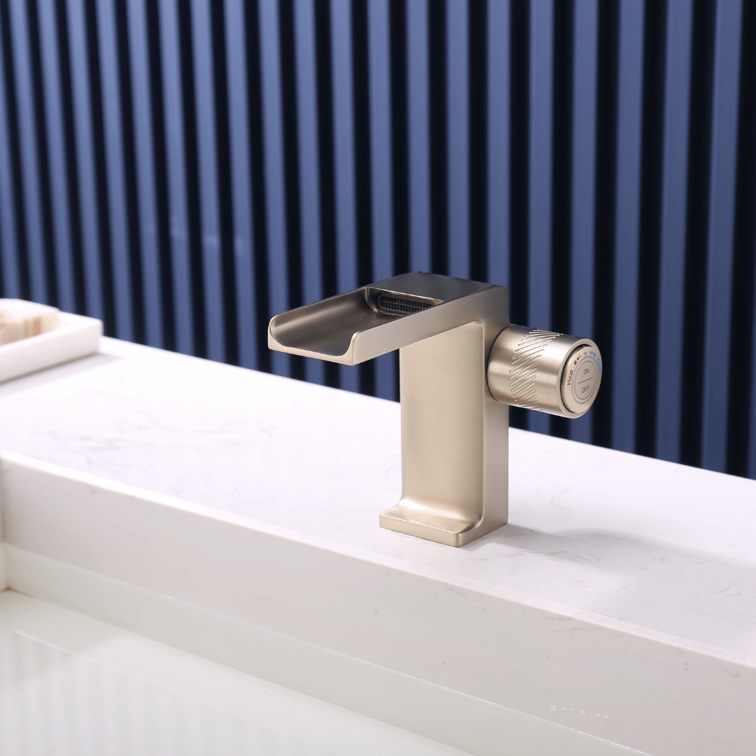 Wastafelkraan met Waterval George - Geborsteld goud
