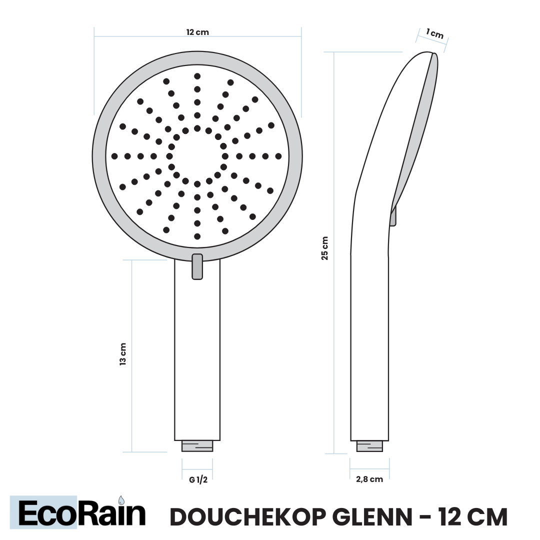 Handdouche Glenn 12 cm - Chroom