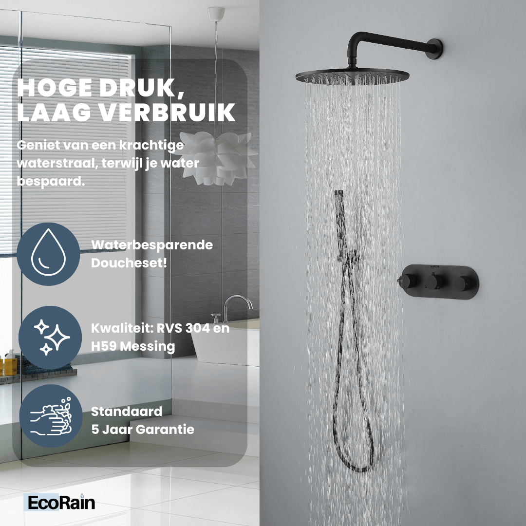 doucheset zwart duurzaam