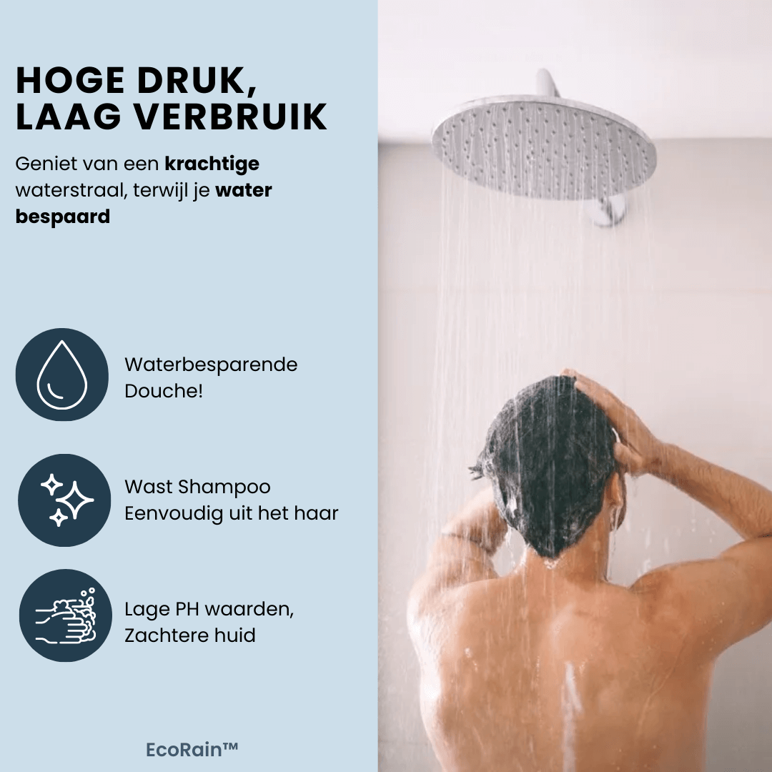 Waterbesparende Douchekop Mark 12 cm - Zwart