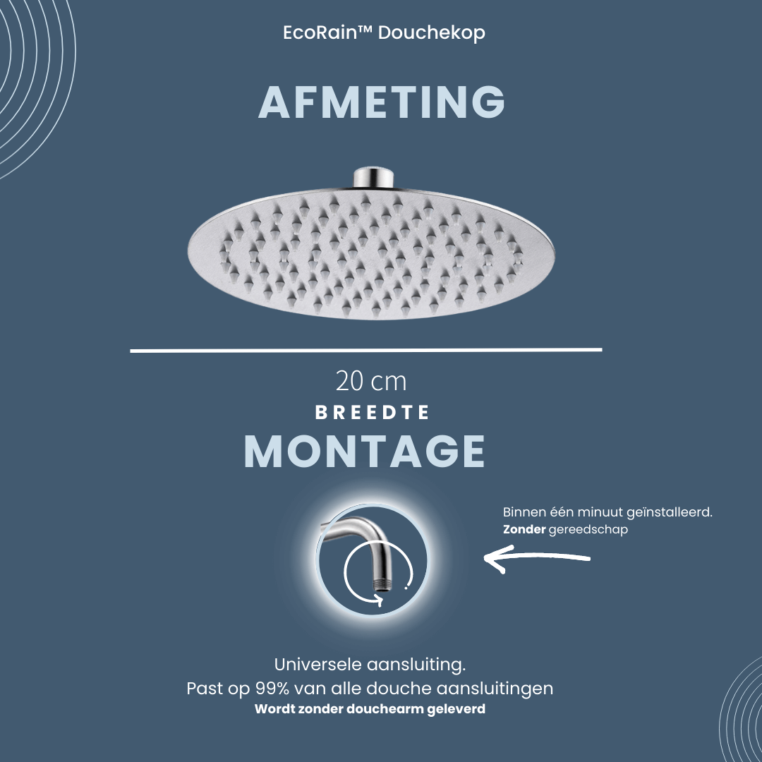 Ronde RVS Regendouchekop Tyler 20 cm - Chroom