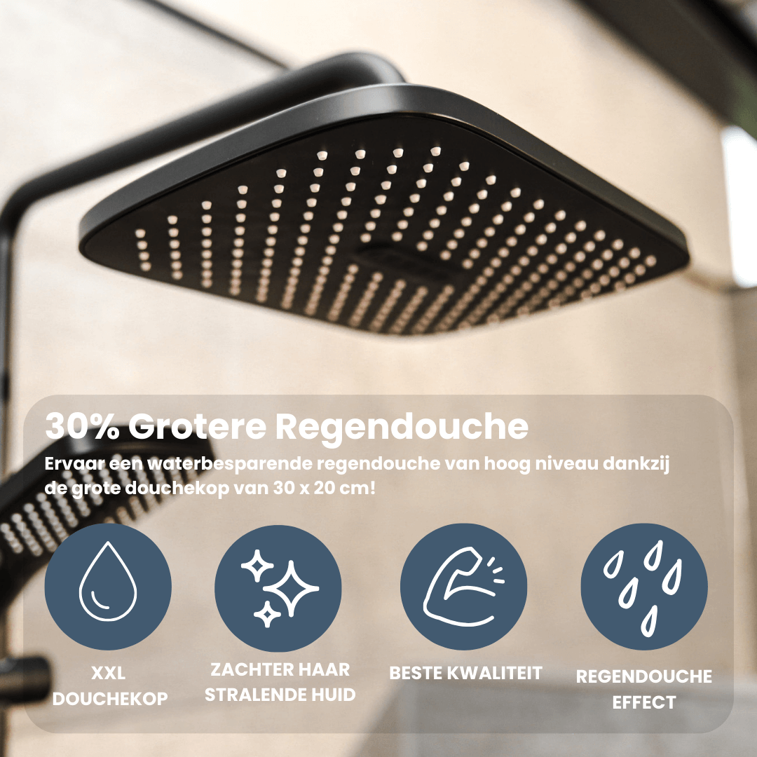 Regendouchekop Mark XL 30 cm - Zwart