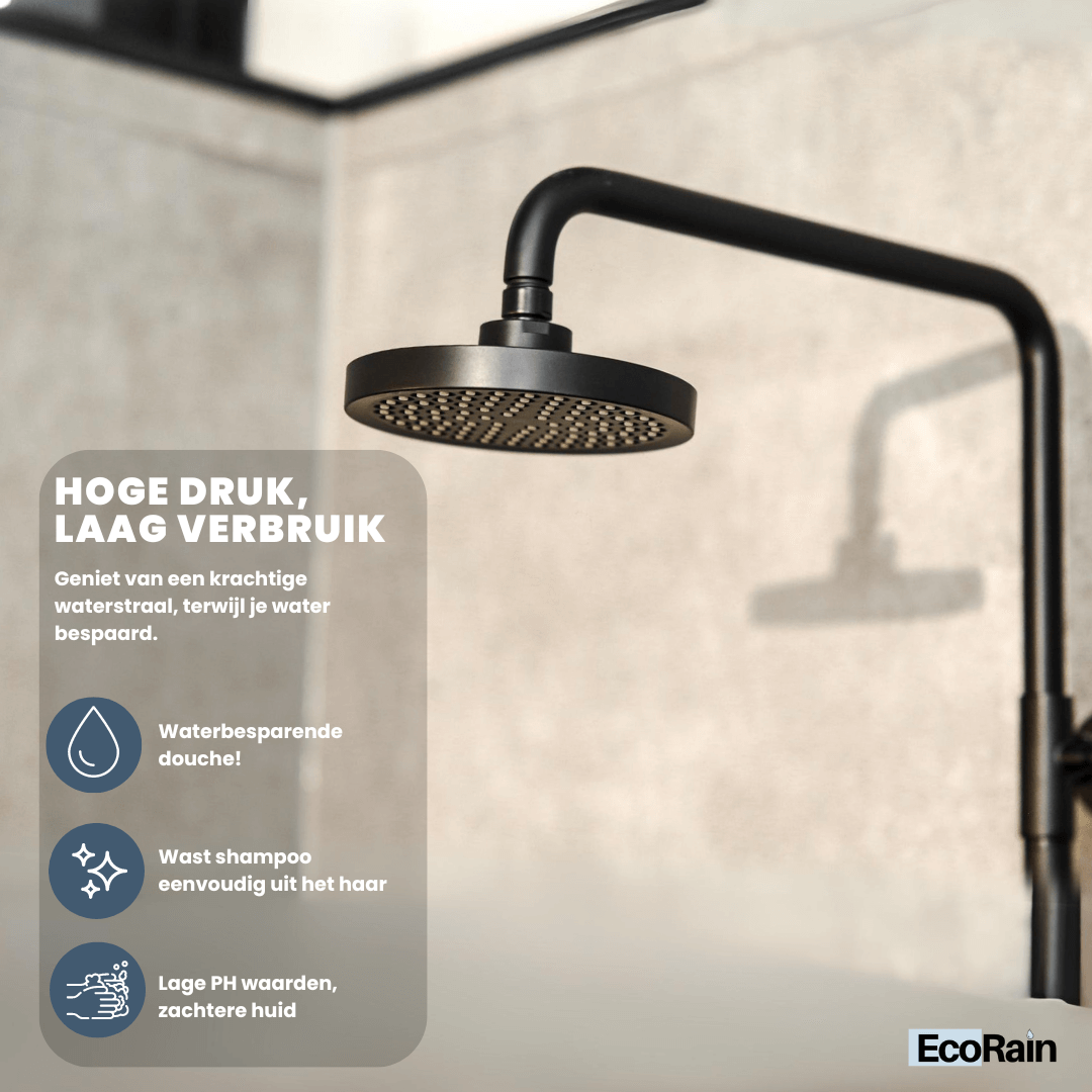 Regendouchekop Josh 15 cm - Zwart