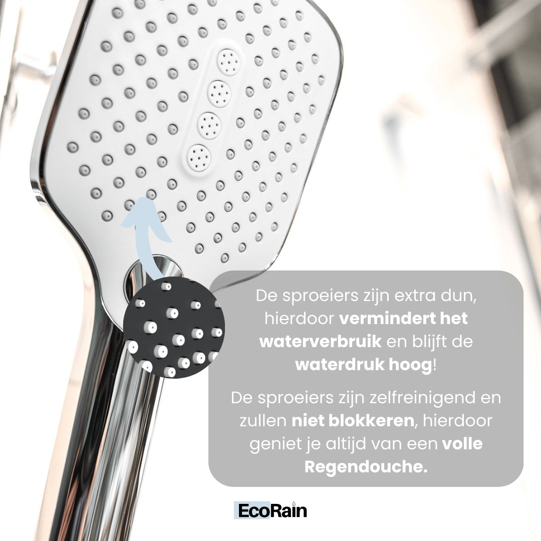 Waterbesparende Douchekop Mark vierkant 12 cm - Chroom