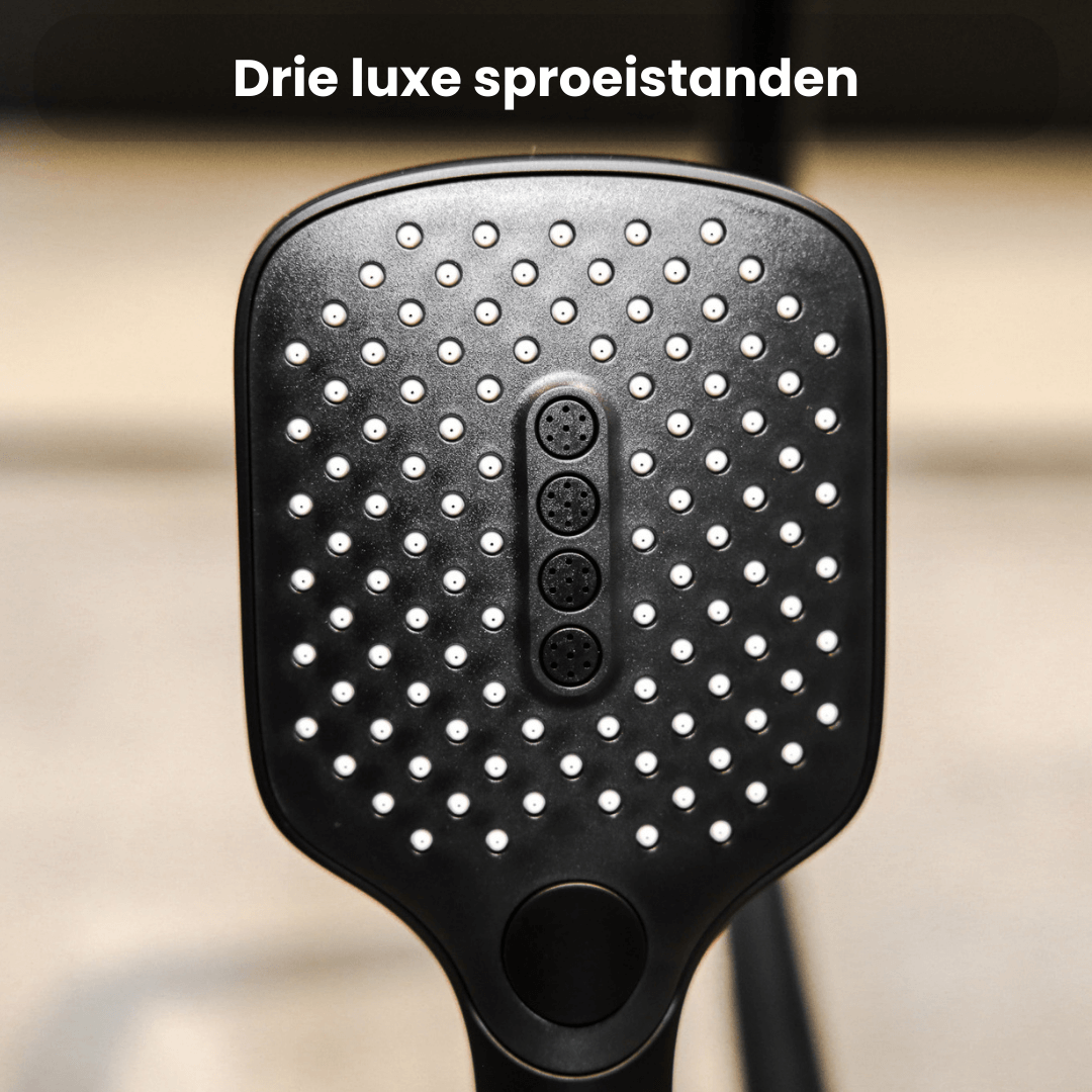 Waterbesparende Douchekop Mark Vierkant 12 cm - Zwart