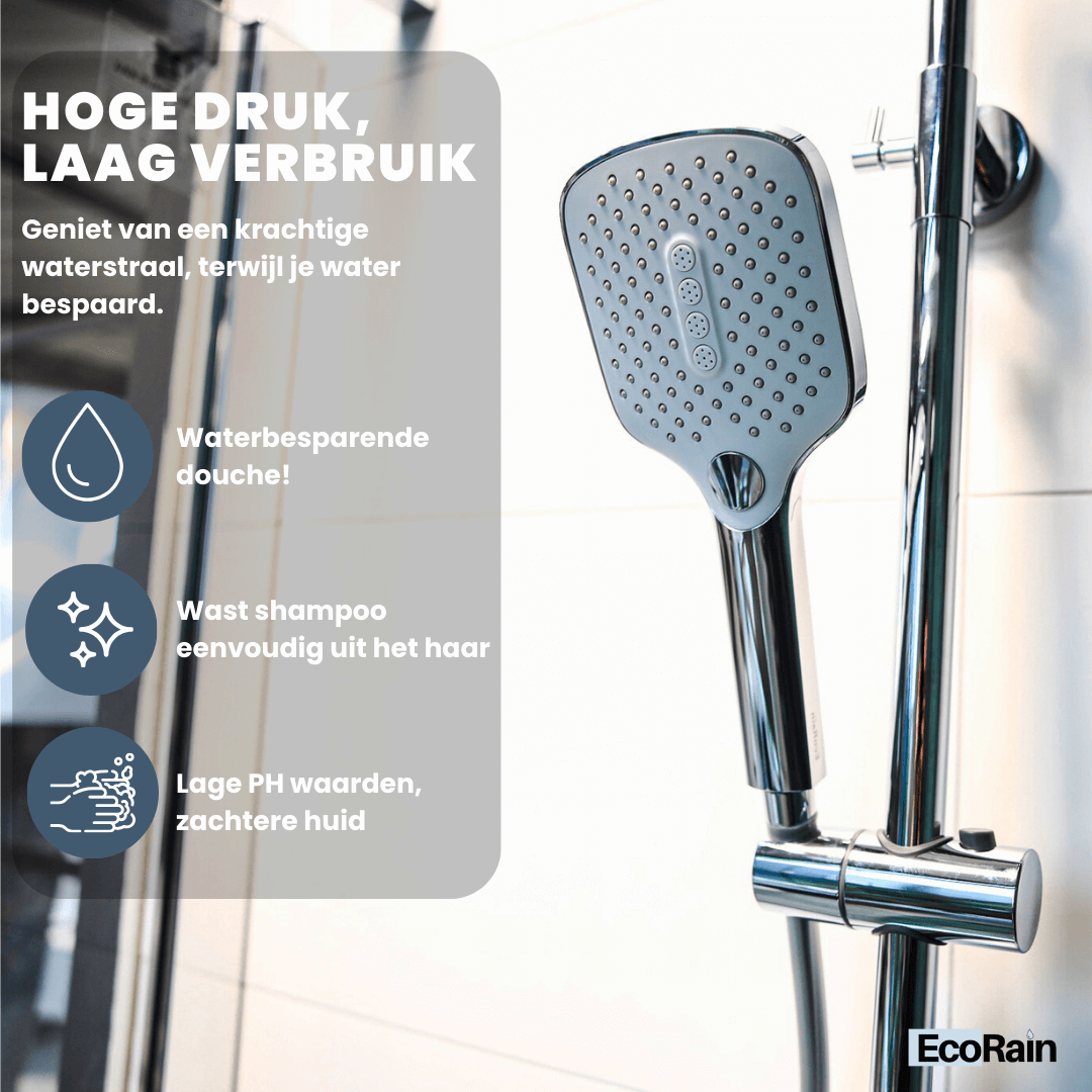 Waterbesparende Douchekop Mark vierkant 12 cm - Chroom