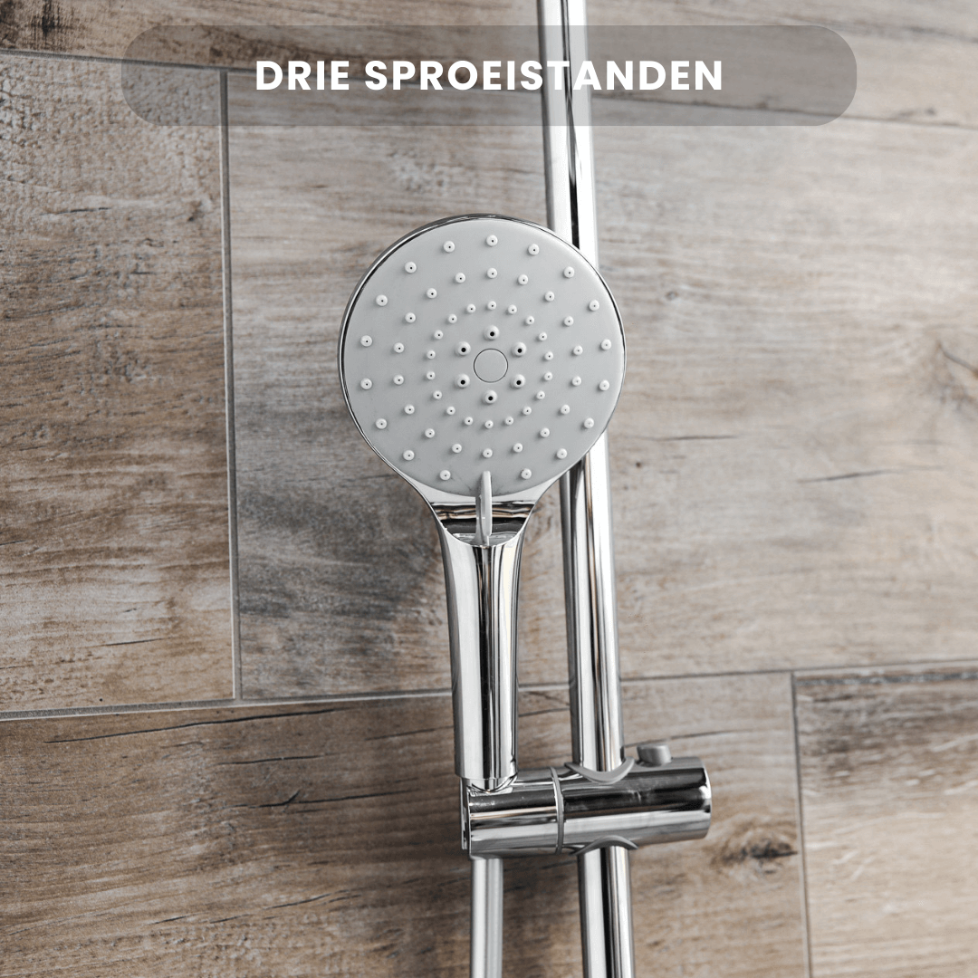 Regendoucheset Glenn 23 CM met Thermostaatkraan - Chroom