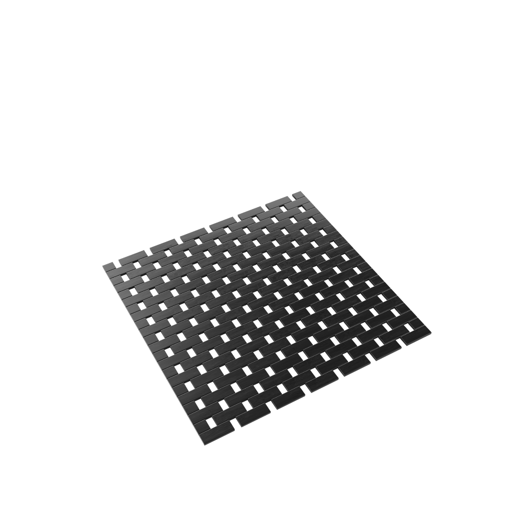 DRESTA Bamboe Badmat Zwart 45 x 45 cm - Zwart