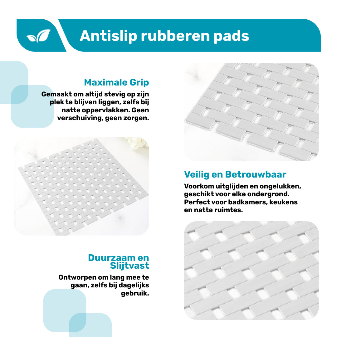 DRESTA Bamboe Badmat Wit 45 x 45 cm