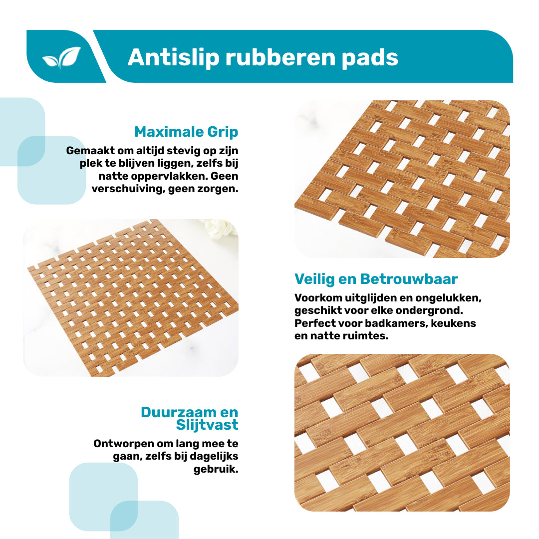 DRESTA Bamboe Badmat Bruin 45 x 45 cm