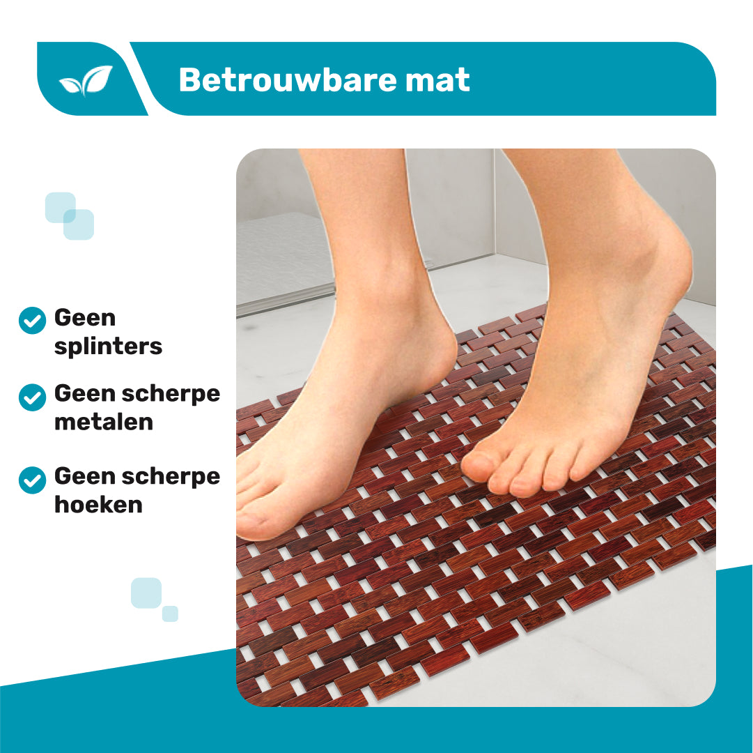 DRESTA Bamboe Badmat Donkerbruin 40 x 100 cm