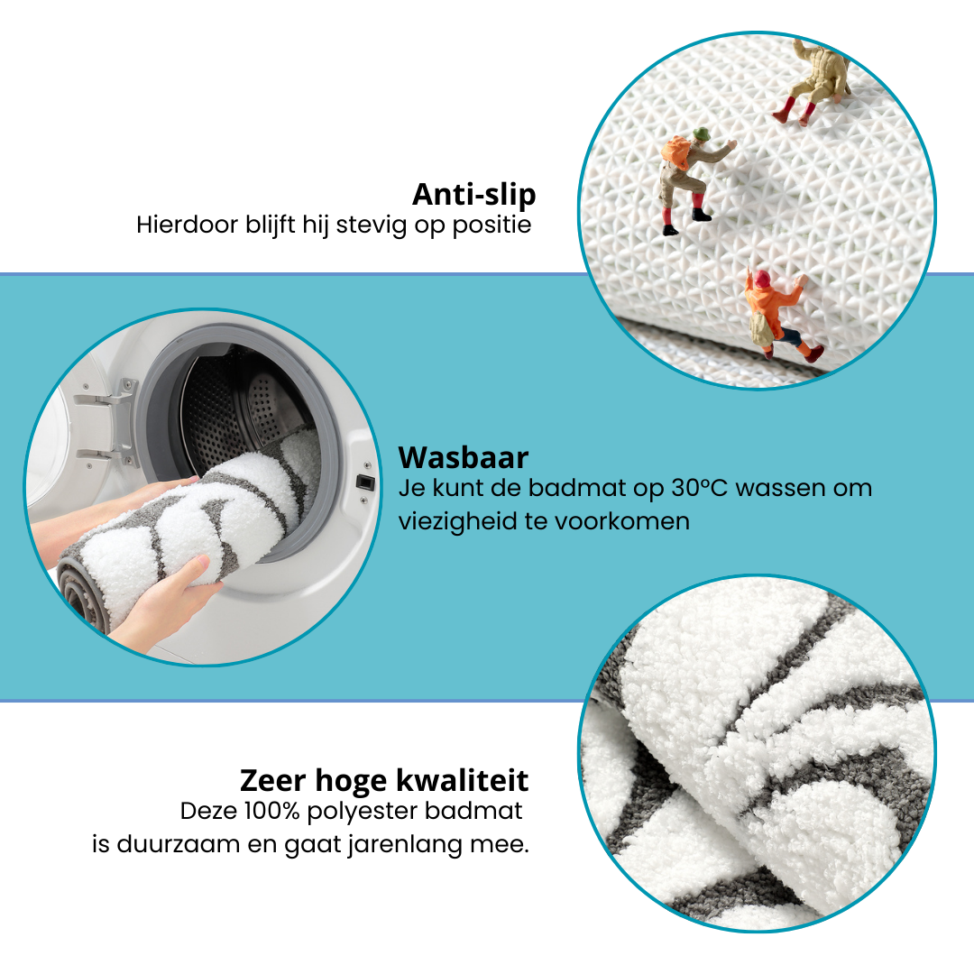 DRESTA Badmat 50X80CM Leaves Gray