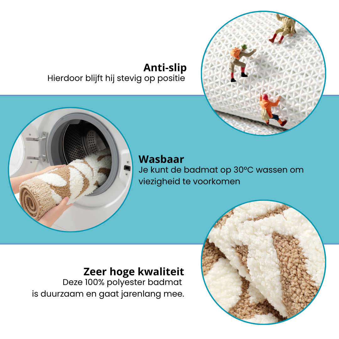 DRESTA Badmat 50X80CM Leaves Beige