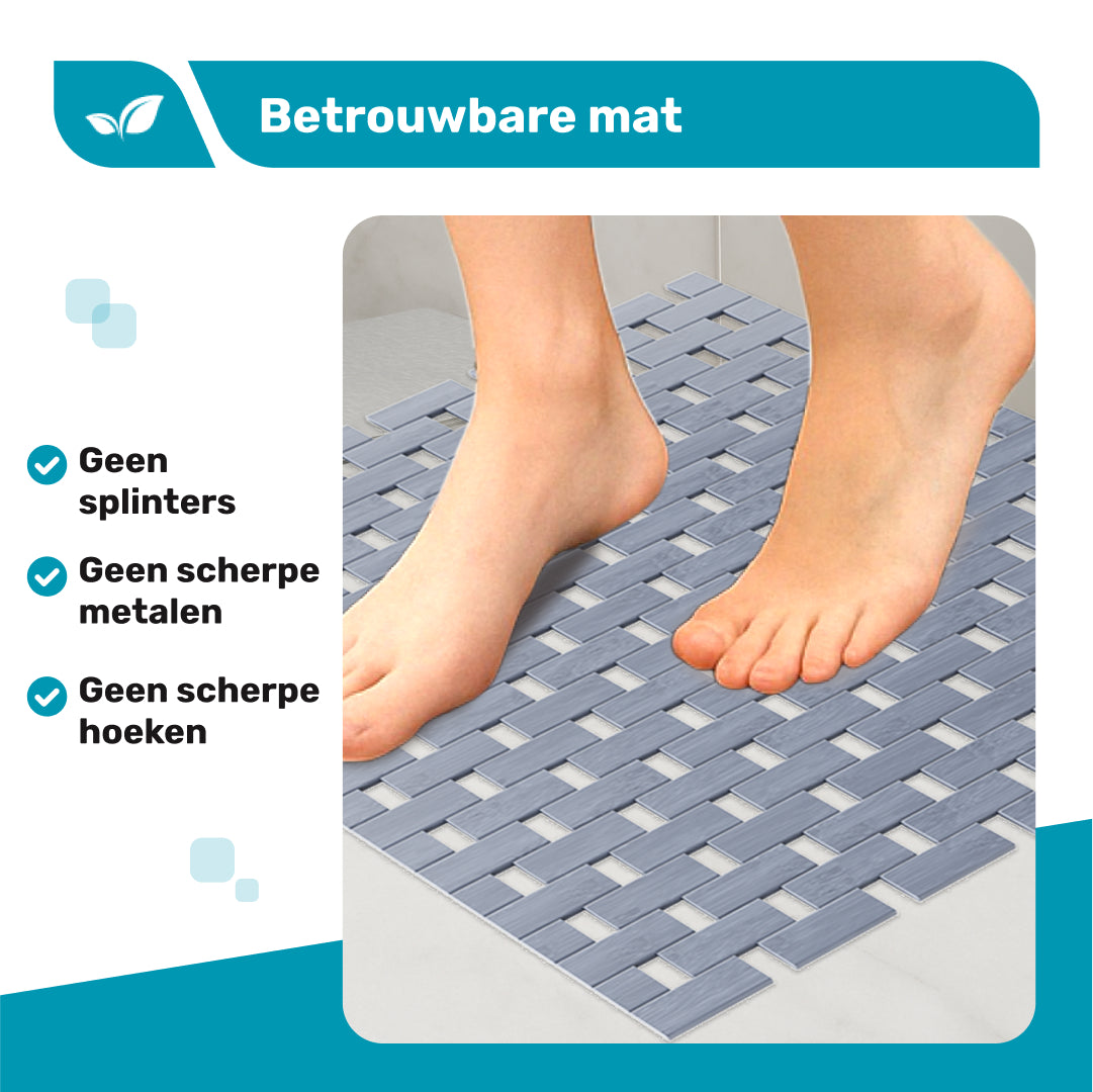 DRESTA Bamboe Badmat Grijs 45 x 45 cm