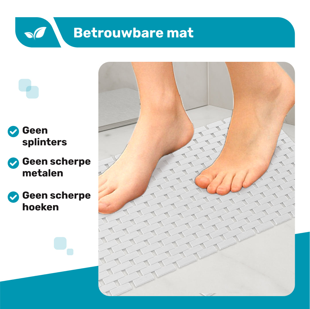 DRESTA Bamboe Badmat Wit 40 x 100 cm