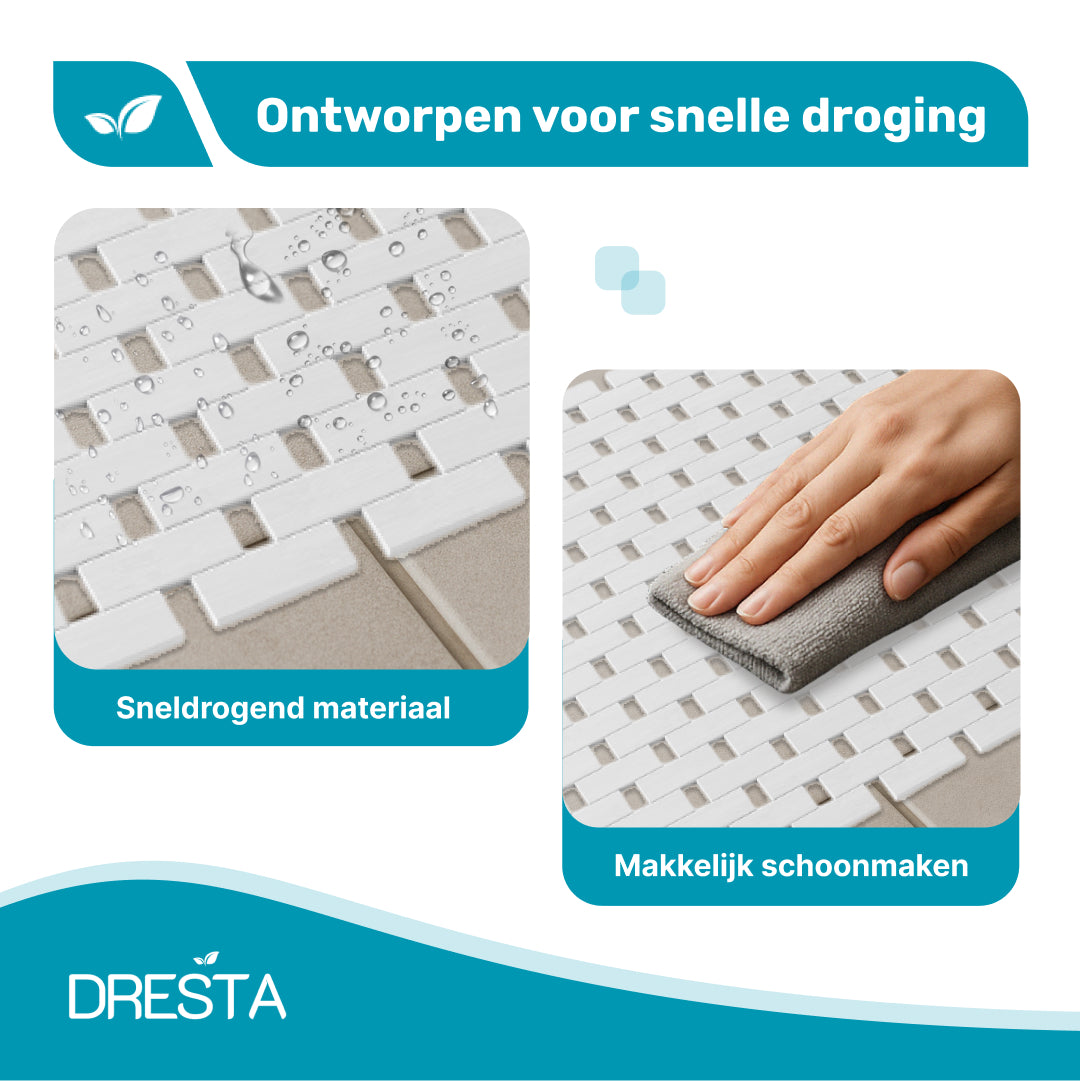 DRESTA Bamboe Badmat Wit 40 x 100 cm