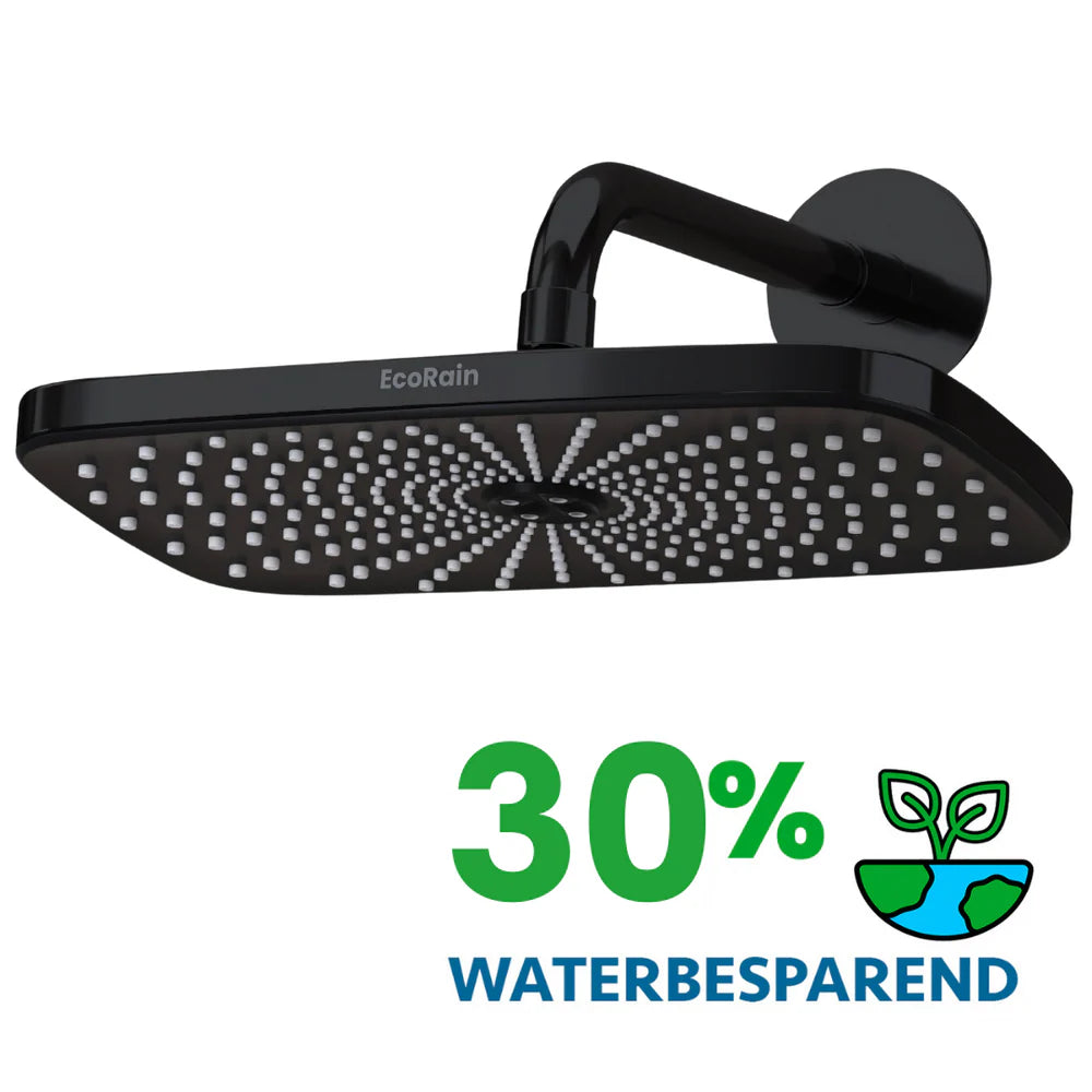 Regendoucheset Melvin 30 cm - Zwart