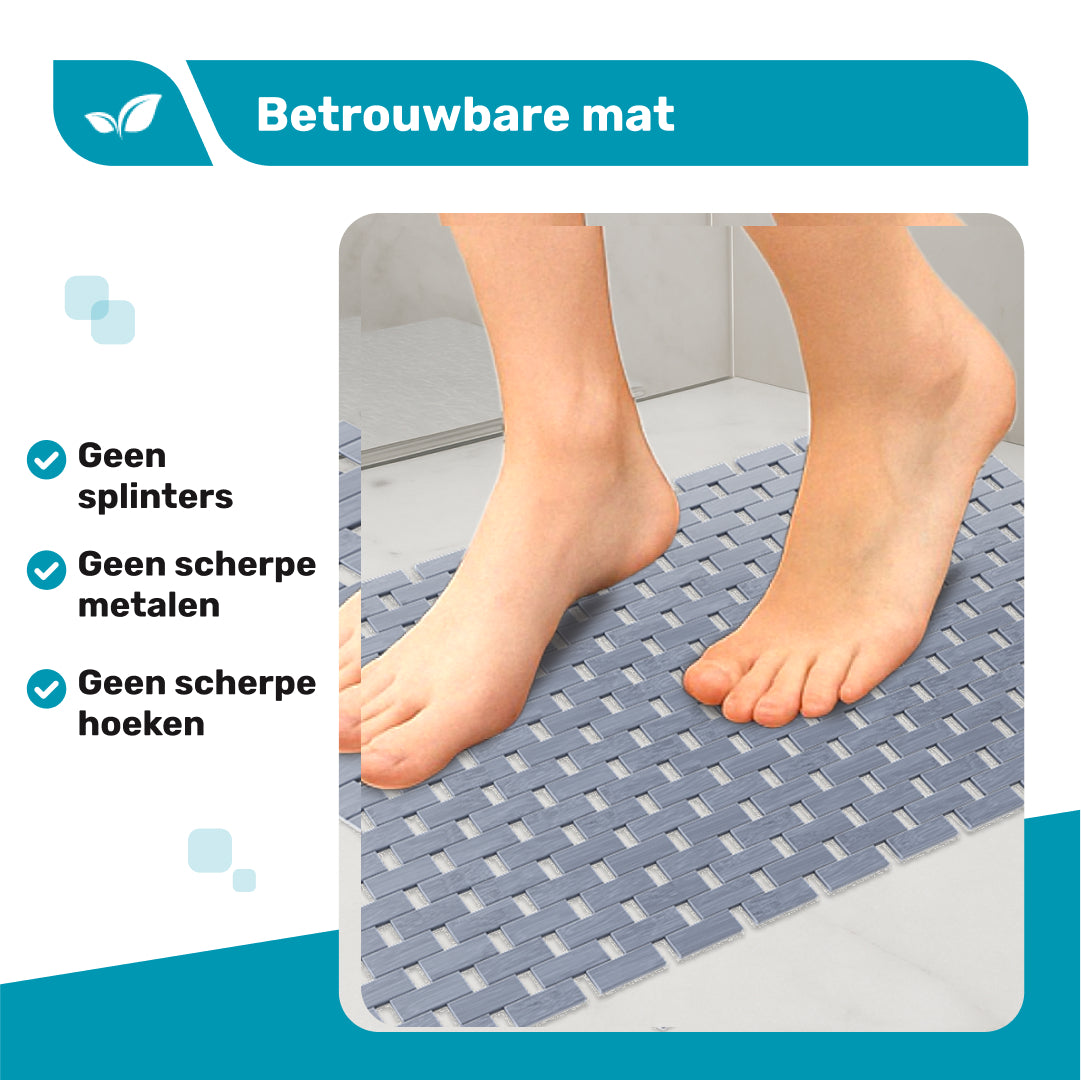 DRESTA Bamboe Badmat Grijs 40 x 100 cm