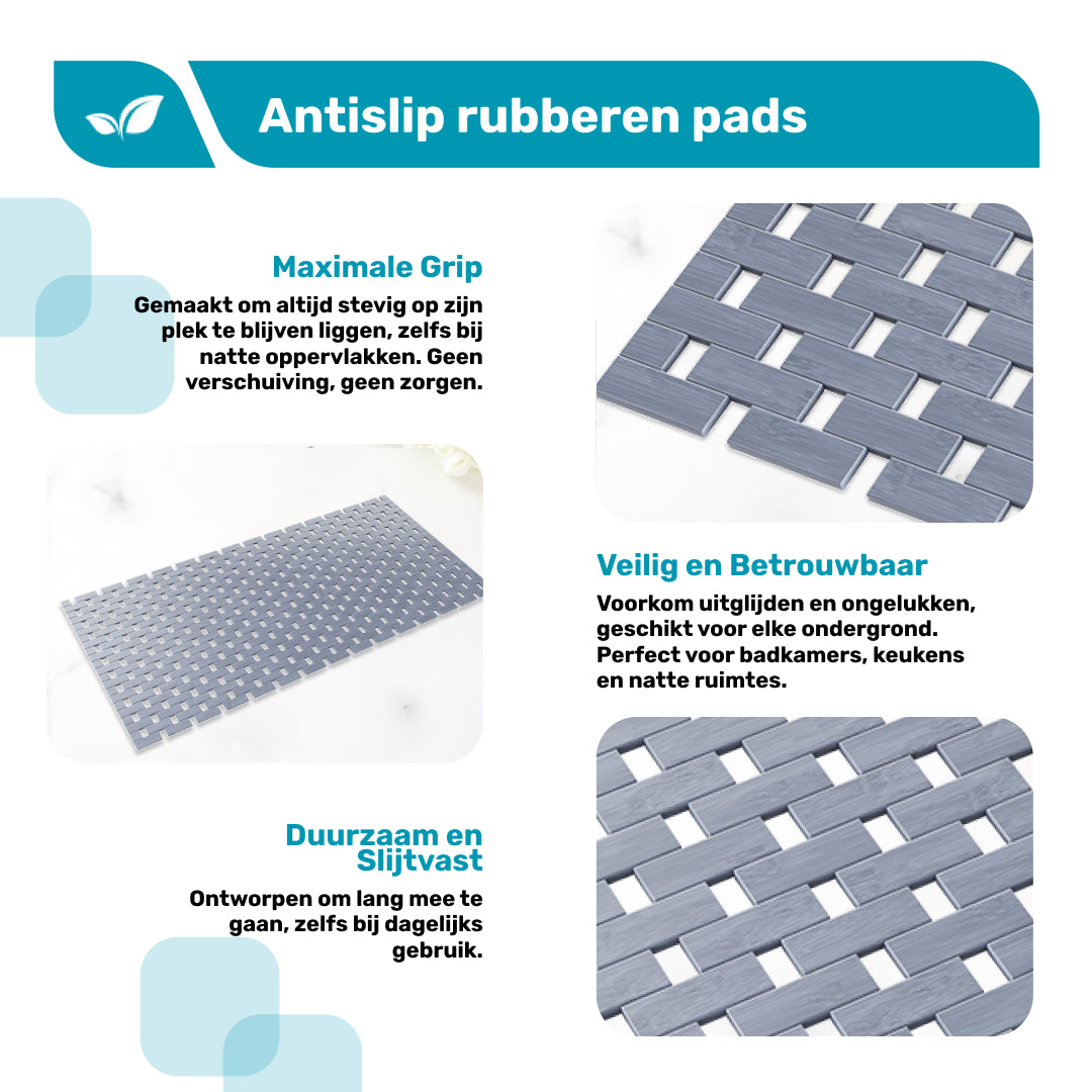 DRESTA Bamboe Badmat Grijs 40 x 100 cm