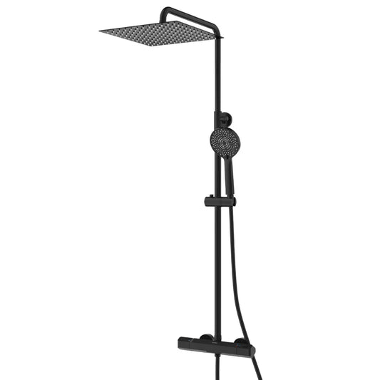 Regendoucheset Tyler 30 CM Vierkant met Thermostaatkraan - Zwart