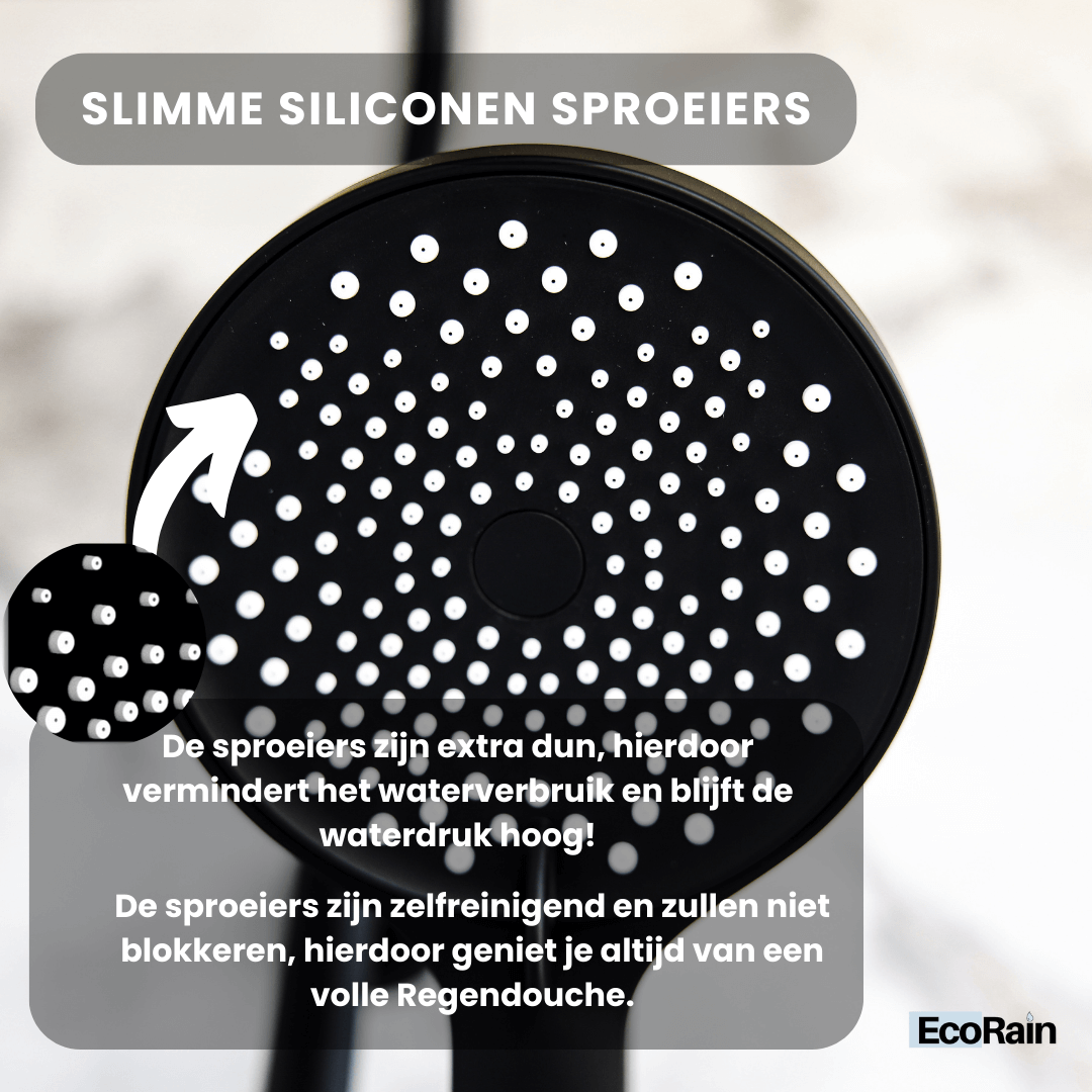 Douchekop Charly met doucheslang - Zwart