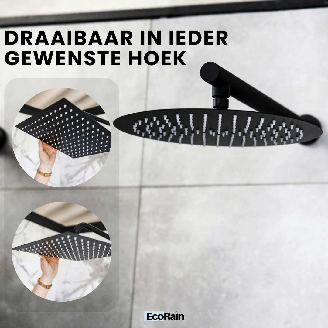 draaibare regendouche zwart