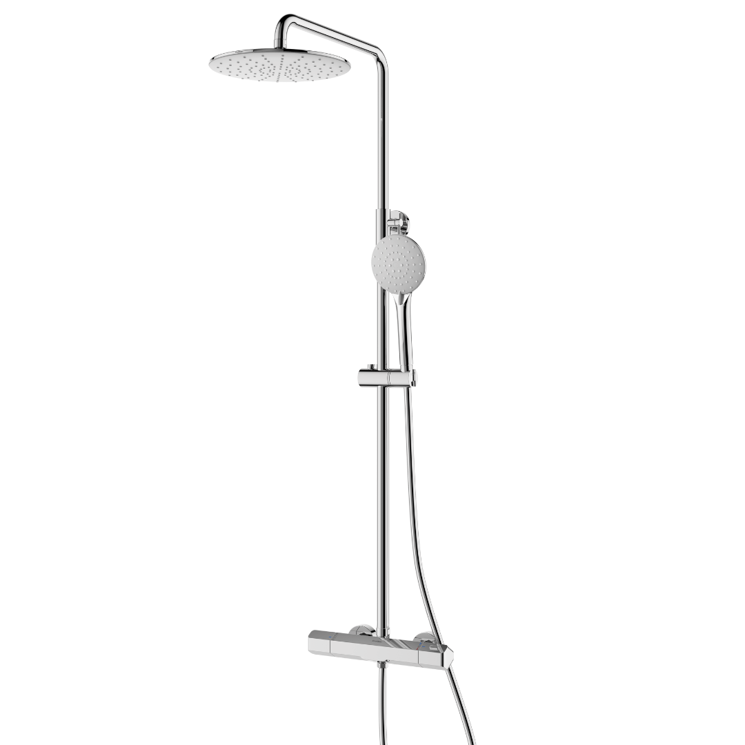Regendoucheset Glenn 23 CM met Thermostaatkraan - Chroom