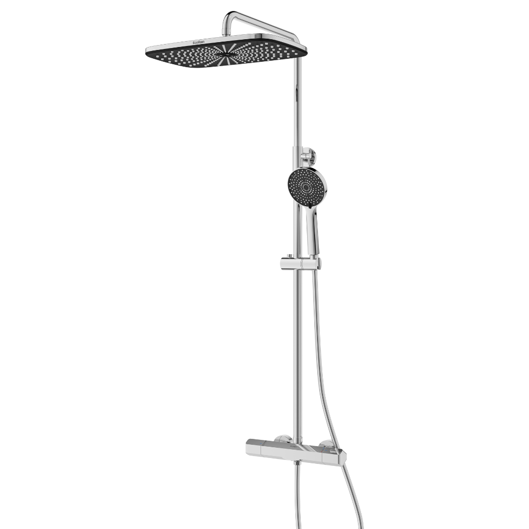 Regendoucheset Melvin 30 CM met Thermostaatkraan - Chroom