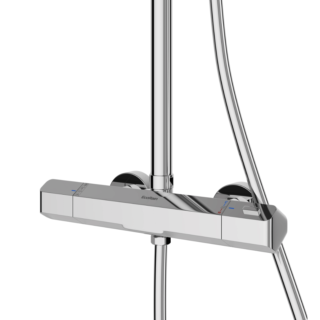 Regendoucheset Melvin 30 CM met Thermostaatkraan - Chroom